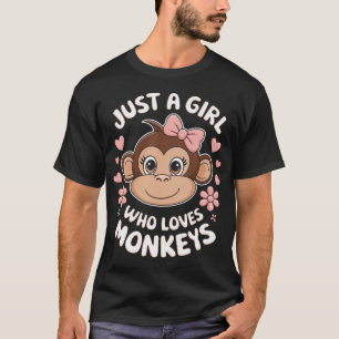 Nur ein Mädchen, das Affen liebt, süßes Affenherz T-Shirt