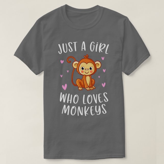Nur ein Mädchen, das Affen Niedlichen Affen in der T-Shirt (Design vorne)