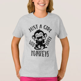 Nur ein Mädchen, das Affen Niedlichen Affen Liebe T-Shirt