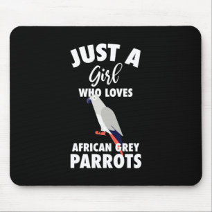 Nur ein Mädchen, das Afrikanischen Grau Papagei Li Mousepad