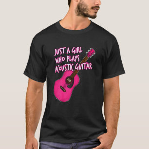Nur Ein Mädchen, Das Akustische Gitarre Spielt Wei T-Shirt
