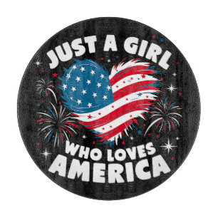 Nur ein Mädchen, das Amerika liebt Patriotisch Schneidebrett