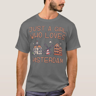 Nur ein Mädchen, das Amsterdam Liebe T-Shirt