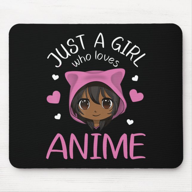 Nur ein Mädchen, das Anime African American Girls  Mousepad (Vorne)