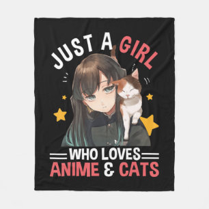 Nur ein Mädchen, das Anime & Cats Niedliche Gesche Fleecedecke