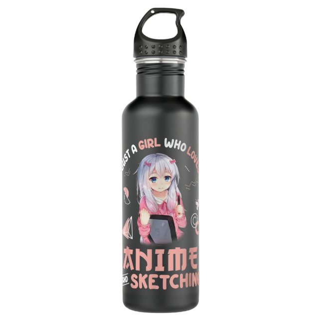 Nur ein Mädchen, das Anime Liebe und Geschenkartik Edelstahlflasche (Vorderseite)