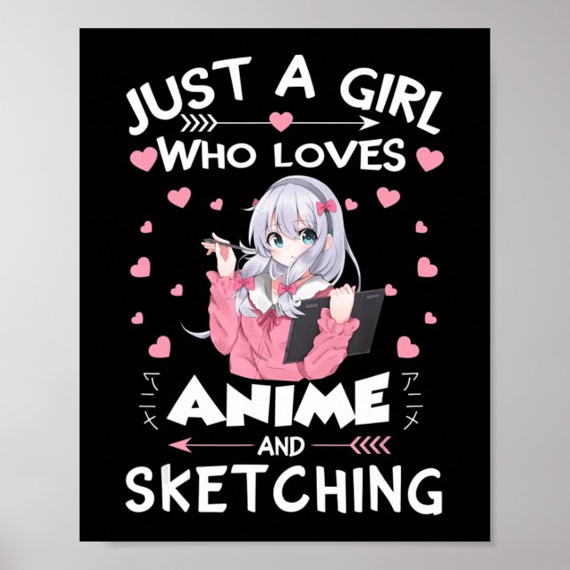 Nur ein Mädchen, das Anime Liebe und Geschenke ski Poster (Vorne)