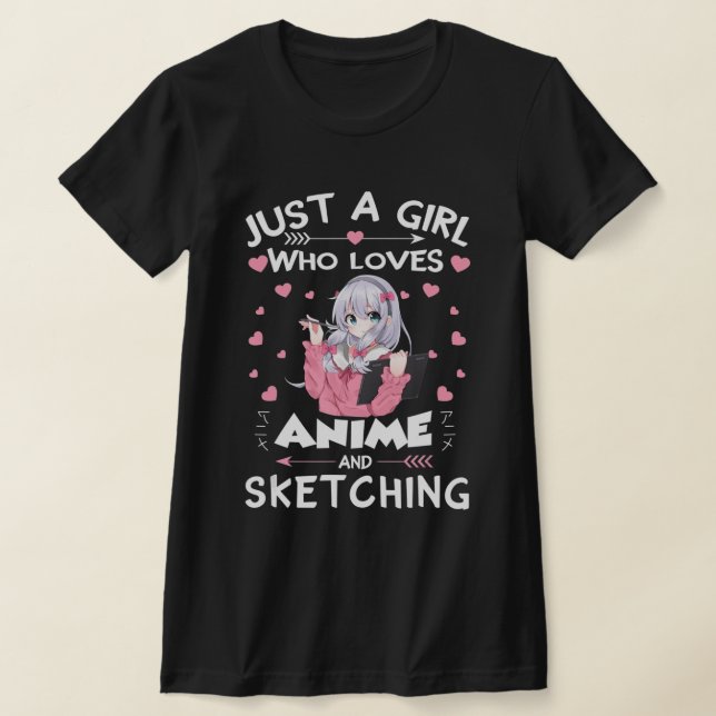 Nur ein Mädchen, das Anime Liebe und Geschenke ski T-Shirt (Ablage )