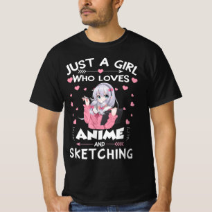 Nur ein Mädchen, das Anime Liebe und Geschenke ski T-Shirt