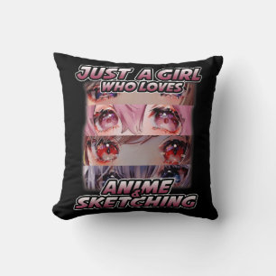 Nur ein Mädchen, das Anime Liebe und Japan skizzie Kissen