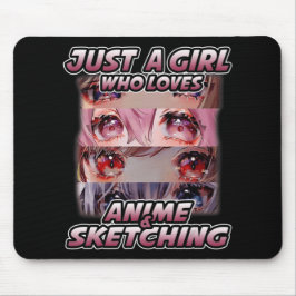 Nur ein Mädchen, das Anime Liebe und Japan skizzie Mousepad