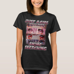 Nur ein Mädchen, das Anime Liebe und Japan skizzie T-Shirt