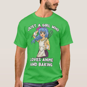 Nur ein Mädchen, das Anime Liebe und Kawa backt T-Shirt