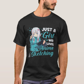 Nur ein Mädchen, das Anime Liebe und Mädchen skizz T-Shirt