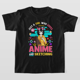 Nur ein Mädchen, das Anime Liebe und T - Shirt sk