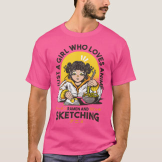 Nur ein Mädchen, das Anime-Ramen Liebe und Cu schn T-Shirt