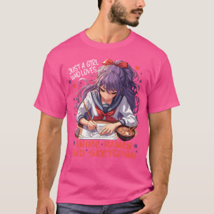 Nur ein Mädchen, das Anime-Ramen Liebe und Cu schn T-Shirt