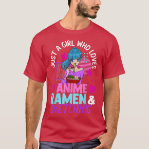 Nur ein Mädchen, das Anime-Ramen Liebe und das Ski T-Shirt
