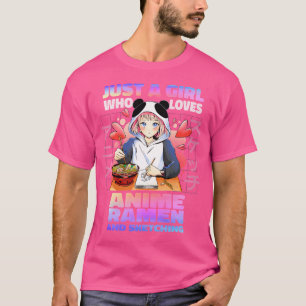 Nur ein Mädchen, das Anime-Ramen Liebe und eine T-Shirt