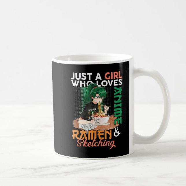 Nur ein Mädchen, das Anime-Ramen Liebe und Gi skiz Kaffeetasse (Rechts)