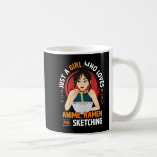 Nur ein Mädchen, das Anime-Ramen Liebe und Gi skiz Kaffeetasse