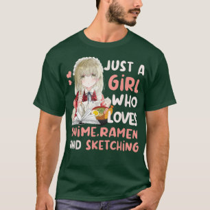 Nur ein Mädchen, das Anime-Ramen Liebe und Gi skiz T-Shirt
