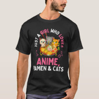 Nur ein Mädchen, das Anime Ramen und Katzen Kawaii
