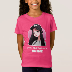 Nur ein Mädchen, das Anime süchtig ist T-Shirt