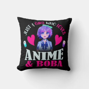 Nur ein Mädchen, das Anime und Boba Liebe Kissen