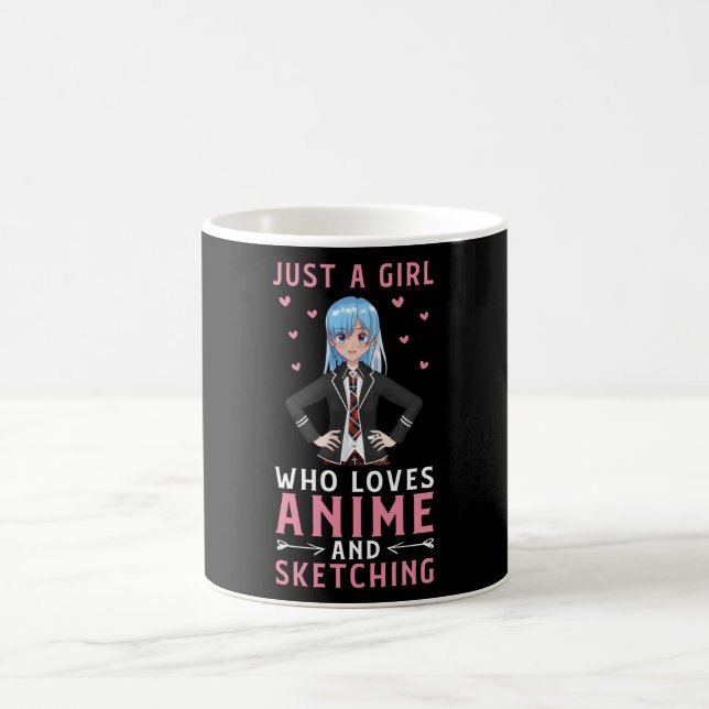 Nur ein Mädchen, das Anime und Geschenke  Kaffeetasse (Mittel)