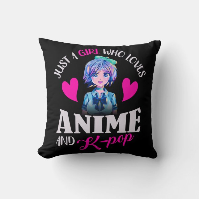Nur ein Mädchen, das Anime und K-Pop Liebe Kissen (Vorderseite)