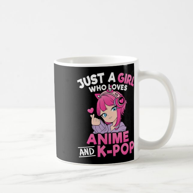 Nur ein Mädchen, das Anime und K-Pop Niedliche Kpo Kaffeetasse (Rechts)