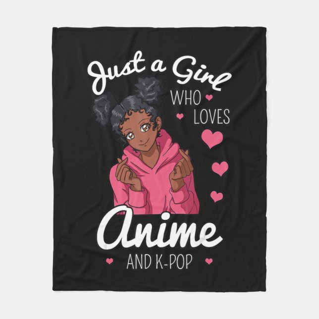 Nur ein Mädchen, das Anime und KPop-Afrikaner Lieb Fleecedecke (Vorderseite)