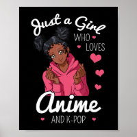 Nur ein Mädchen, das Anime und KPop-Afrikaner Lieb