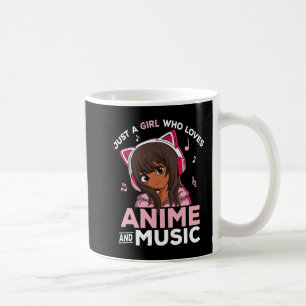 Nur ein Mädchen, das Anime und Music Black Girl Li Kaffeetasse