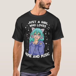 Nur ein Mädchen, das Anime und Music Kawaii Otak L T-Shirt