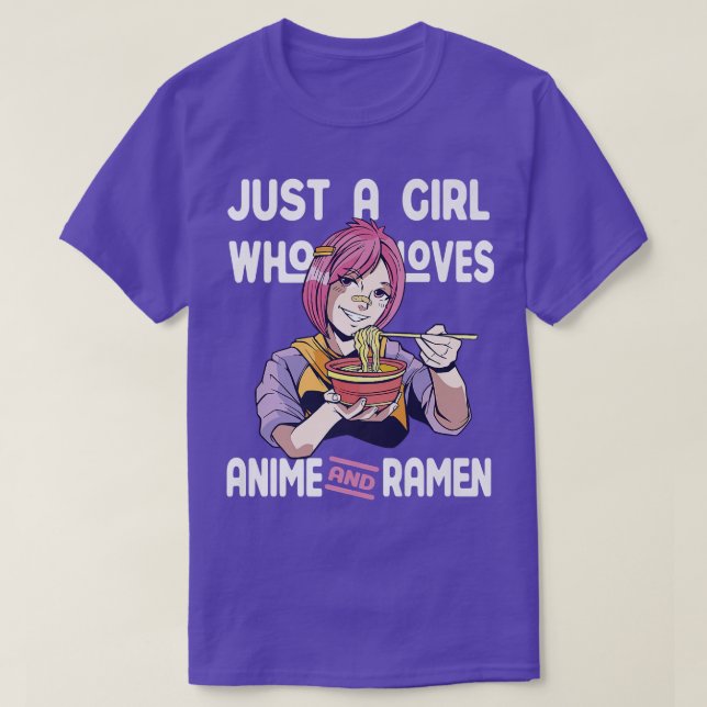 Nur ein Mädchen, das Anime und Ramen Bowl Japanisc T-Shirt (Design vorne)