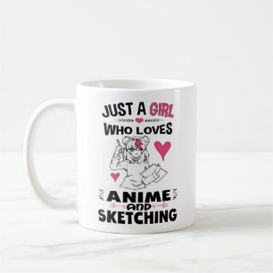 Nur ein Mädchen, das Anime- und Sketching-Girls  Kaffeetasse