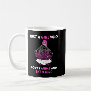 Nur ein Mädchen, das Anime und Skizzen Liebe Kaffeetasse