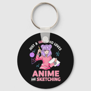 Nur ein Mädchen, das Anime und Skizzen Liebe Schlüsselanhänger
