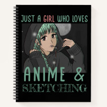 Nur ein Mädchen, das Anime und Skizzen Lieben