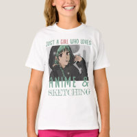 Nur ein Mädchen, das Anime und Skizzen Lieben
