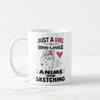 Nur ein Mädchen, das Anime und Skizzen von Mädchen Kaffeetasse