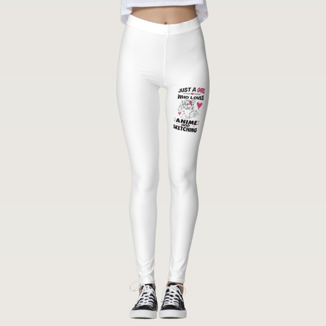 Nur ein Mädchen, das Anime und Skizzen von Mädchen Leggings (Vorderseite)