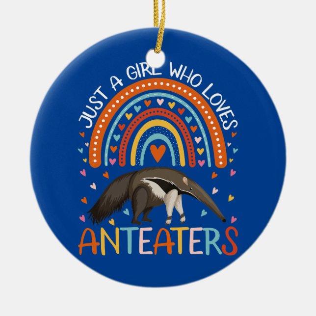 Nur ein Mädchen, das Anteater für Frauenmädchen Li Keramik Ornament (Vorne)