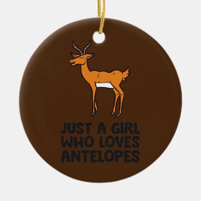 Nur ein Mädchen, das Antelopes Lieben Keramik Ornament (Vorne)