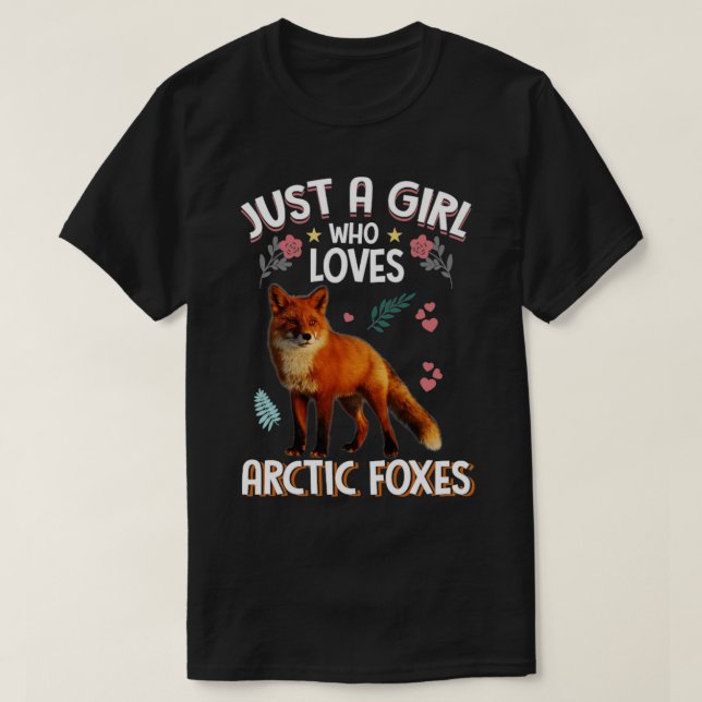 Nur ein Mädchen, das arktische Füchse Liebe, Niedl T-Shirt (Design vorne)