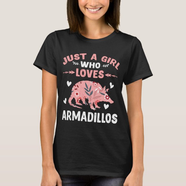 Nur ein Mädchen, das Armadillos Armadillo Liebe T-Shirt (Vorderseite)