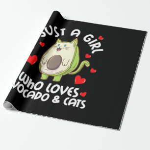 Nur ein Mädchen, das Avocado und Katzen Liebe Geschenkpapier