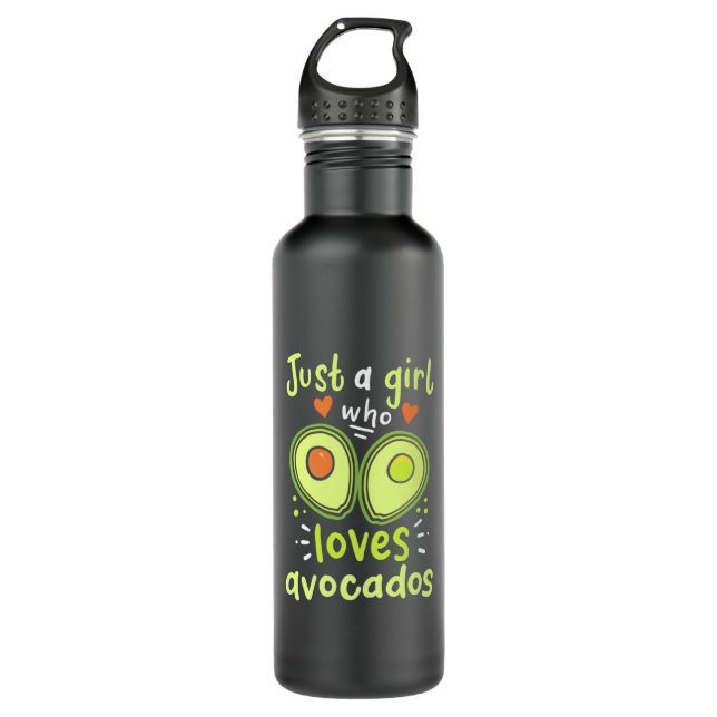 Nur ein Mädchen, das Avocados Liebe Edelstahlflasche (Vorderseite)